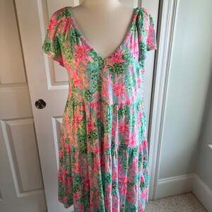Lilly Pulitzer Geanna Swing Dress in Surf Blue So Shellegant XL NWOT